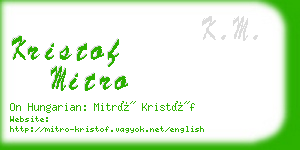 kristof mitro business card